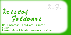 kristof foldvari business card